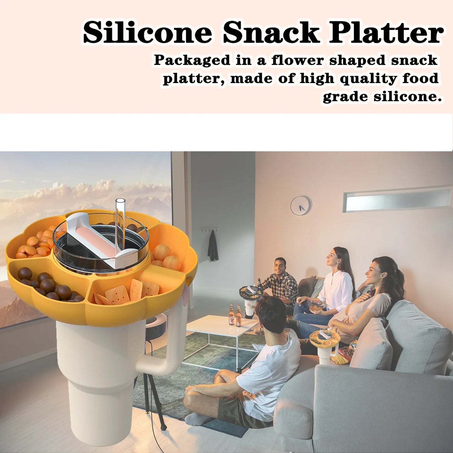 Reusable Divided Snack Platter for Stanley Cup 40oz