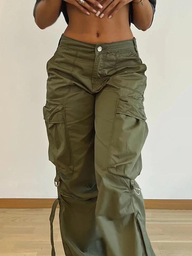 Low Waist Cargo Parachute Pants