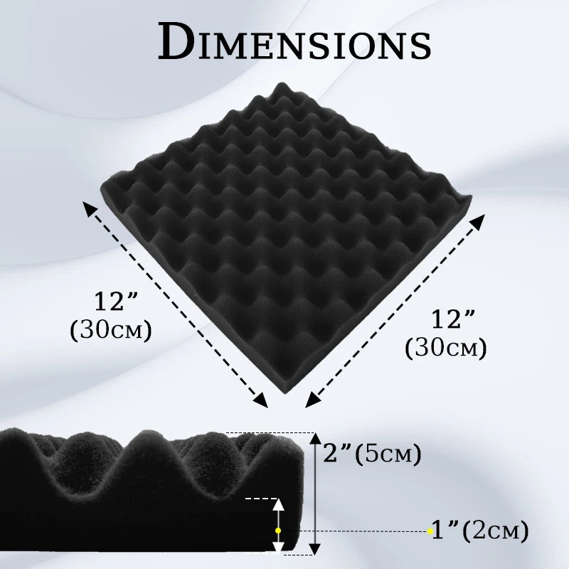 Professional Acoustic Foam 6/12/24 Pcs  Sound-absorbing Panels