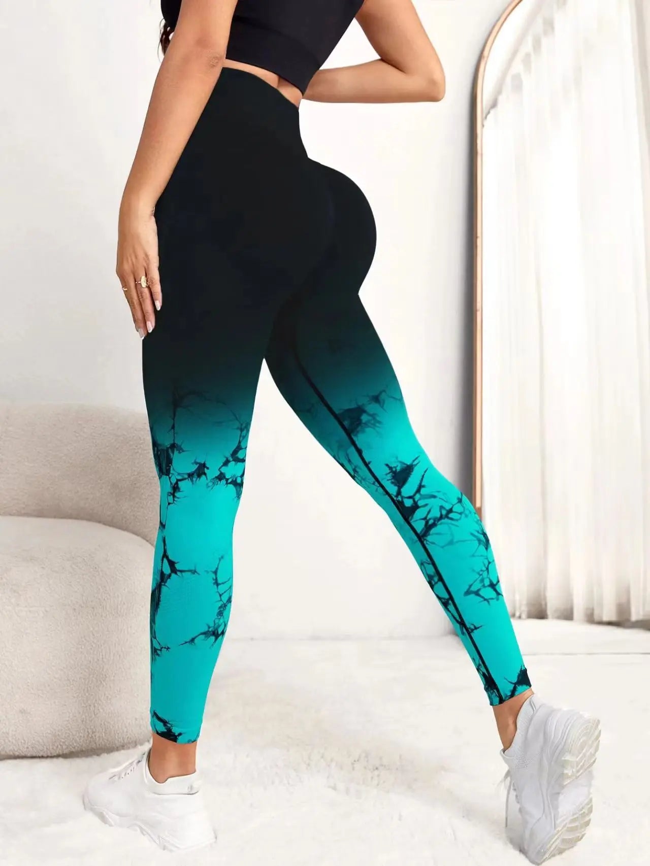 Gradient High Waist Gym Workout Scrunch Butt Leggings