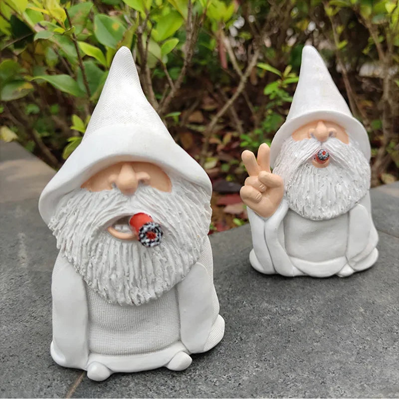 Smoking Dwarf Garden Sculpture