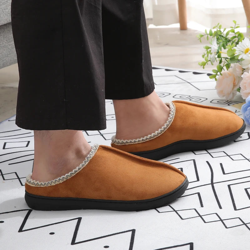 Plush Mule Rubber Sole Non-slip Slides With Cozy Fleece