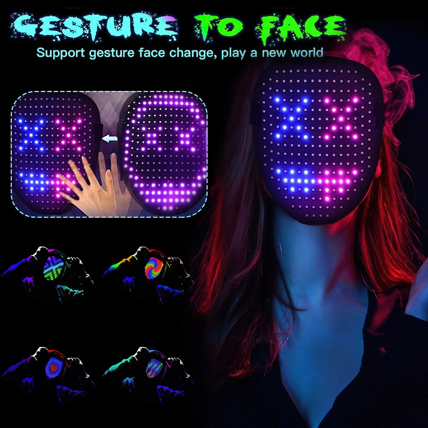 Led Mask Gesture Sensing Mask