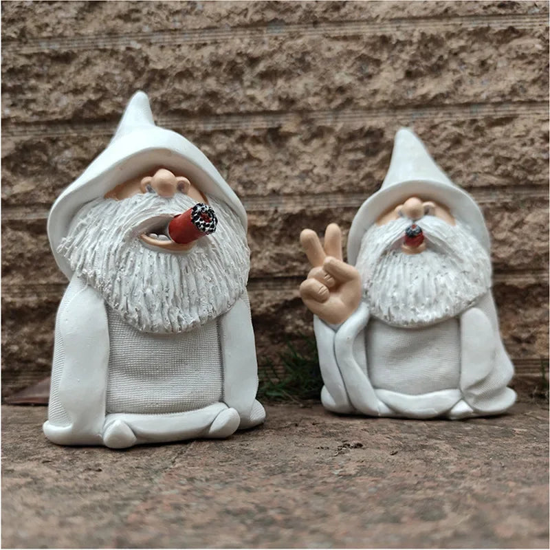 Smoking Dwarf Garden Sculpture