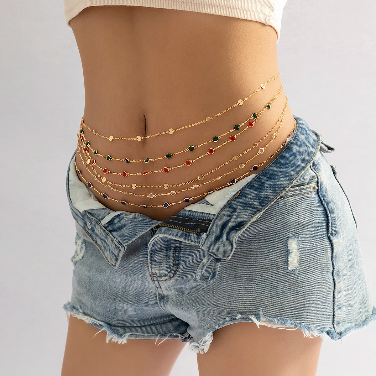 Sexy Boho Crystal Belly Belt