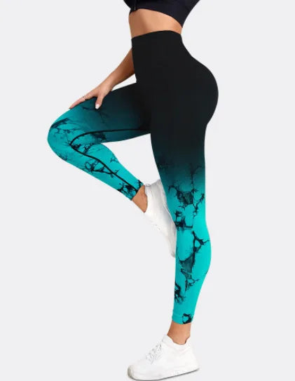 Gradient High Waist Gym Workout Scrunch Butt Leggings