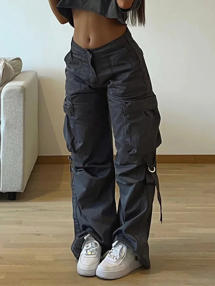 Low Waist Cargo Parachute Pants