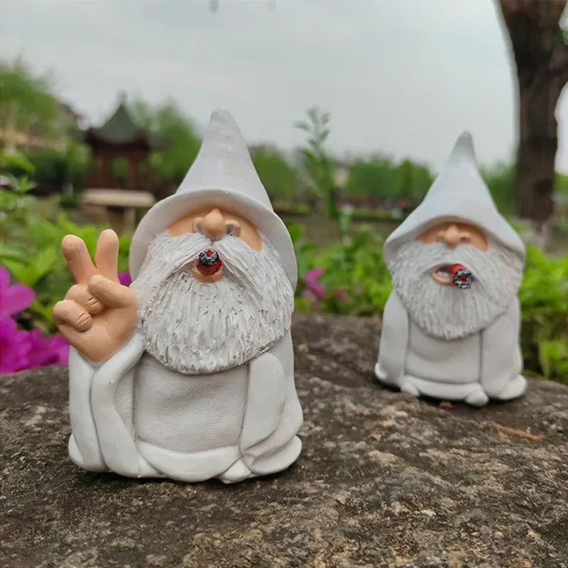 Smoking Dwarf Garden Sculpture