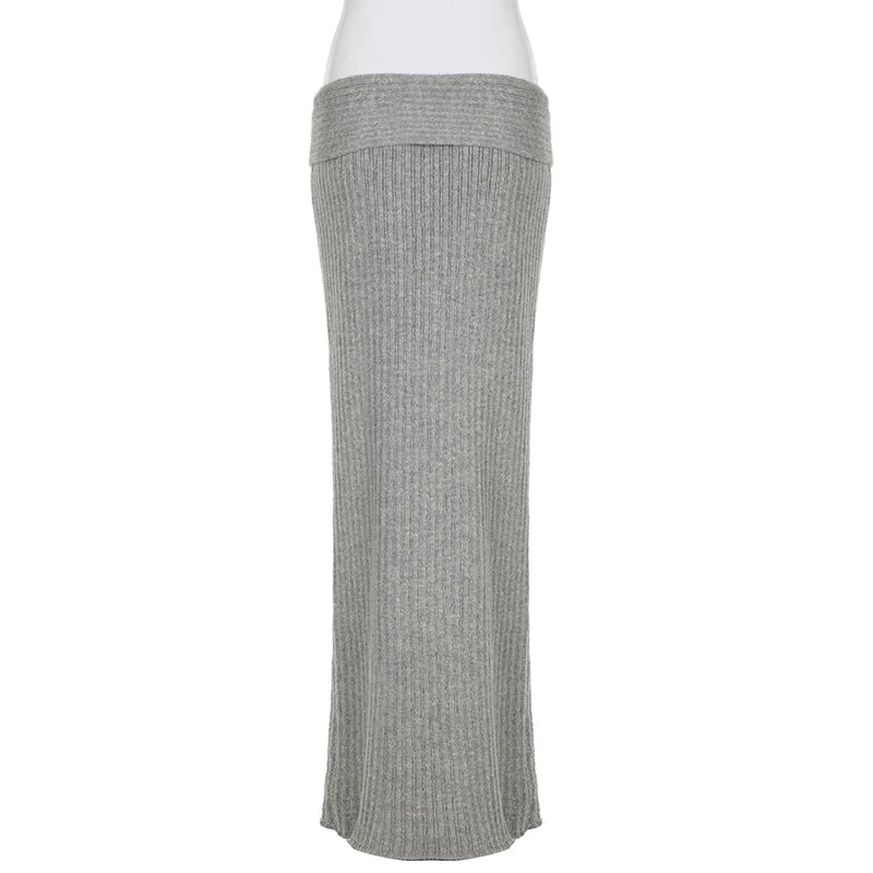 Autumn Low Rise Slim Knitwear Skirt