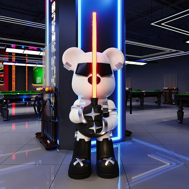 Bear With Light Saber Statue