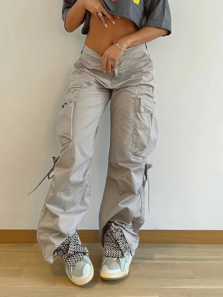 Low Waist Cargo Parachute Pants