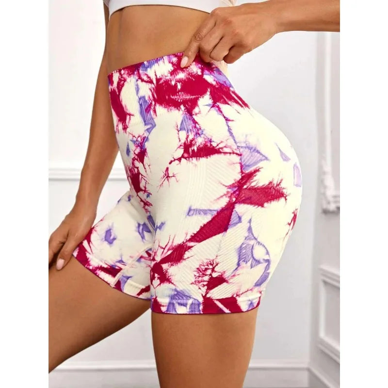 Tie Dye Elastic Butt Lift Gym Shorts