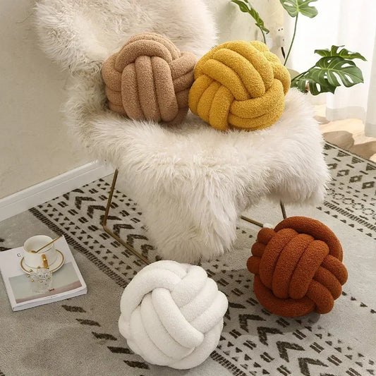 High End Lamb Fleece  Knotted Ball Pillow